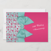 BEDRUKT LINT Fuschia, groen 25e Jubileum Kaart (Voorkant)