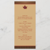 BEDRUKT LINT Herfstblad Bruiloft Menu Kaart (Achterkant)