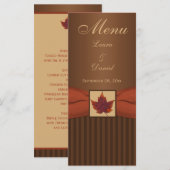 BEDRUKT LINT Herfstblad Bruiloft Menu Kaart (Voorkant / Achterkant)