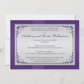 BEDRUKT LINT Paarse, zilveren 25e Jubileum Kaart (Achterkant)