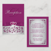 BEDRUKT LINT Paarse zilveren bloemenkast Kaart (Voorkant / Achterkant)