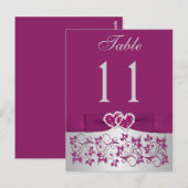 BEDRUKT LINT Paarse Zilveren Tafelnummer Briefkaar (Voorkant / Achterkant)