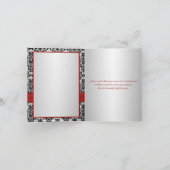 BEDRUKT LINT Rood Zilver Zwart Dank u kaart (Binnen)