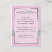 BEDRUKT LINT Roze Grijs Damask Enclosure Kaart (Achterkant)