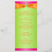 BEDRUKT LINT Roze Sinaasappel Limoen Bloemen Menu  (Achterkant)