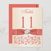 BEDRUKT LINTKORAAL, Champagne Tafelnummer (Voorkant / Achterkant)