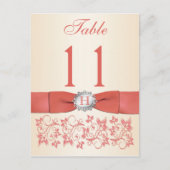 BEDRUKT LINTKORAAL, Champagne Tafelnummer (Voorkant)