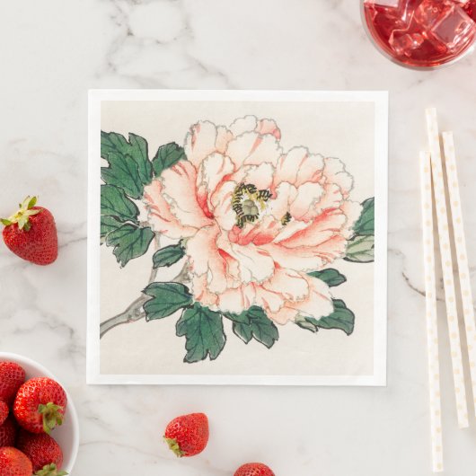 BEDRUKTE AANGEPASTE SERVETTEN JAPANSE BLOEM EN BIJ (Insitu)