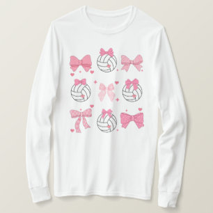 Bedrukte Bow Volleybal Shirt Coquette ,