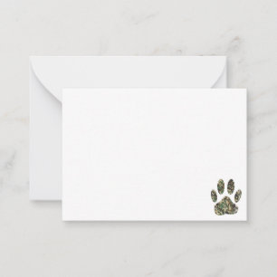 Bedrukte Camo Hond Pootafdruk Blanko Notitiekaartje