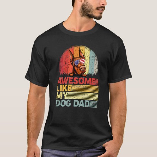 Bedrukte Dobermann Geweldig Zoals Mijn Hond Papa T-shirt (Voorkant)