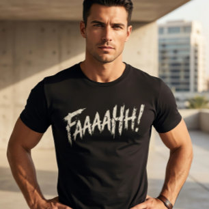 Bedrukte 'FAAAAHH!' Grafische zwarte basic T-shirt