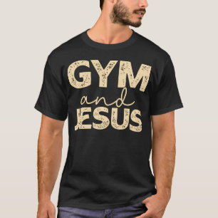 Bedrukte Gym En Jezus Grappige Jezus Christelijk T-shirt