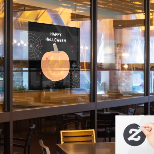 Bedrukte Happy Halloween-feest verouderde schedels Raamsticker (Restaurant Raam)