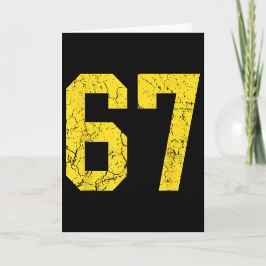 Bedrukte Helder Gouden Nummer 67 Jersey Speler Uni Kaart (Voorkant)