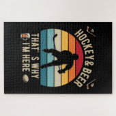 Bedrukte Hockey en Bier Pun Hockey Legpuzzel (Horizontaal)