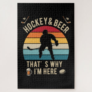 Bedrukte Hockey en Bier Pun Hockey Legpuzzel