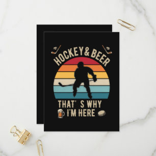 Bedrukte Hockey en Bier Pun Hockey Uitnodiging Briefkaart
