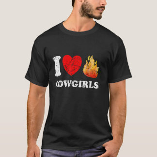 Bedrukte I Hart Heet Cowgirls I Love Heet Cowgirl T-shirt