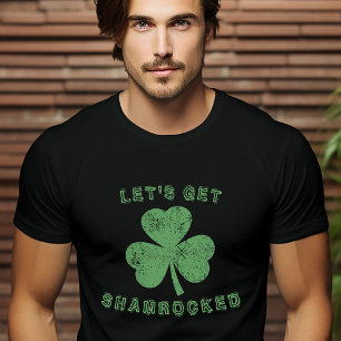 Bedrukte Let's Get Shamrocked St. Patrick's Dag T-shirt