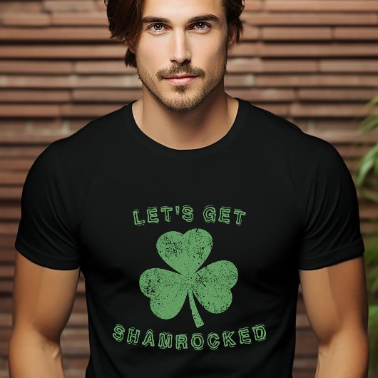 Bedrukte Let's Get Shamrocked St. Patrick's Dag T-shirt
