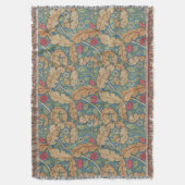Bedrukte lichtbruin blauwe William Morris bloem Ma Deken (Voorkant Verticaal)