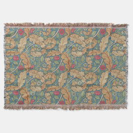 Bedrukte lichtbruin blauwe William Morris bloem Ma Deken