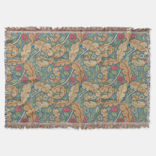 Bedrukte lichtbruin blauwe William Morris bloem Ma Deken