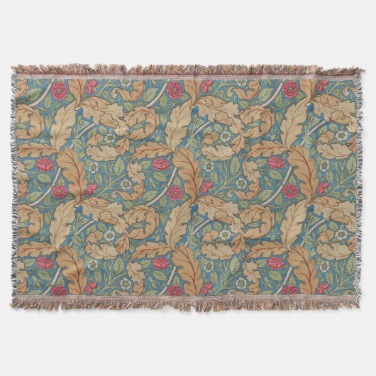 Bedrukte lichtbruin blauwe William Morris bloem Ma Deken (Voorkant)