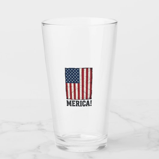 Bedrukte Merica Vlag Patriottisch Vector T-shirt D Glas (Voorkant)