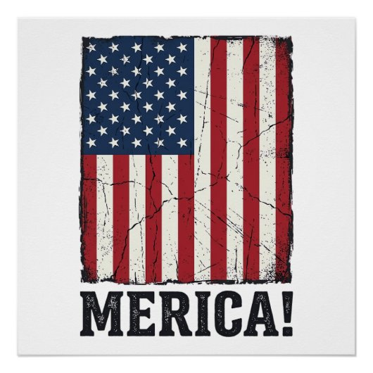Bedrukte Merica Vlag Patriottisch Vector T-shirt D Perfect Poster (Voorkant)