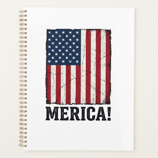 Bedrukte Merica Vlag Patriottisch Vector T-shirt D Planner (Voorkant)