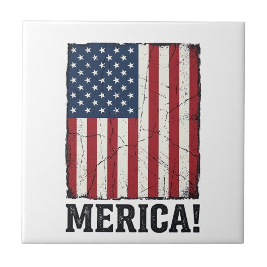 Bedrukte Merica Vlag Patriottisch Vector T-shirt D Tegeltje (Voorkant)