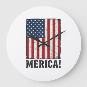Bedrukte Merica Vlag Patriottische Vector T-shirt  Grote Klok