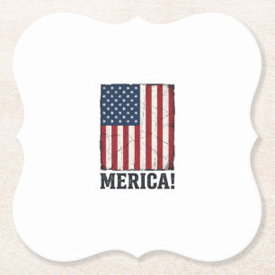 Bedrukte Merica Vlag Patriottische Vector T-shirt  Kartonnen Onderzetters