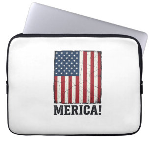 Bedrukte Merica Vlag Patriottische Vector T-shirt  Laptop Sleeve