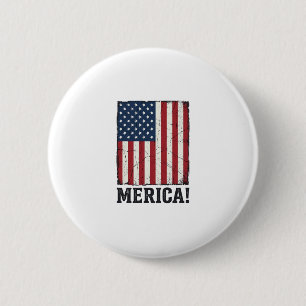 Bedrukte Merica Vlag Patriottische Vector T-shirt  Ronde Button 5,7 Cm
