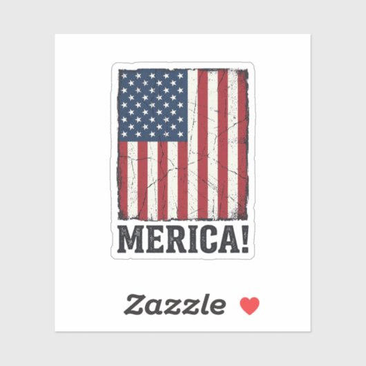 Bedrukte Merica Vlag Patriottische Vector T-shirt  Sticker (Vel)