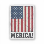 Bedrukte Merica Vlag Patriottische Vector T-shirt  Sticker (Voorkant)