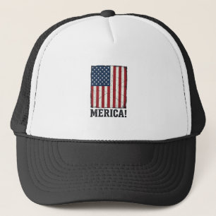 Bedrukte Merica Vlag Patriottische Vector T-shirt  Trucker Pet