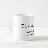 Bedrukte mok met naam en koffie instructies (Voorkant links)