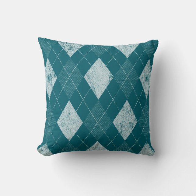 Bedrukte monochrome argyleprint kussen (Voorkant)