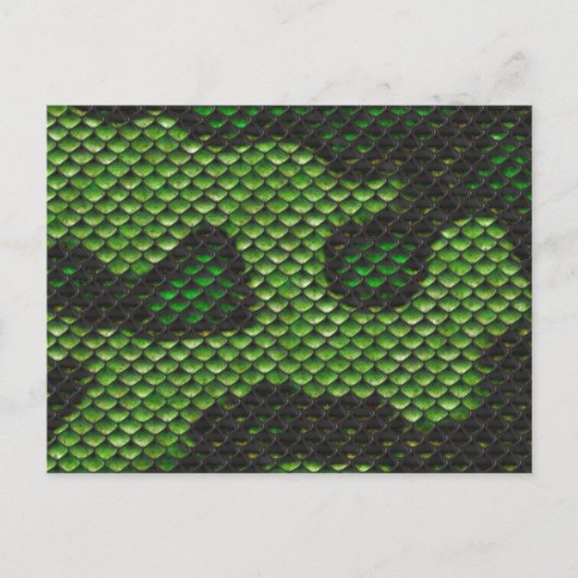 Bedrukte nepgroene slangenhuid Camo Style Design Briefkaart (Voorkant)