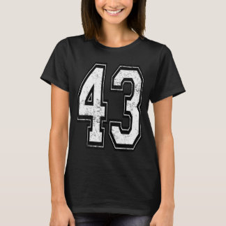 Bedrukte nummer 43 varsity trui sportteam t-shirt
