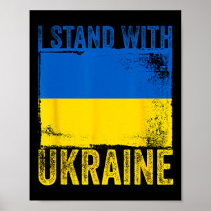 Bedrukte Oekraïense Vlag Ik Sta Met Oekraïne Poster