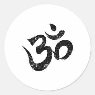 Bedrukte Om Meditatie Spirituele Indiase Yoga Sym Ronde Sticker