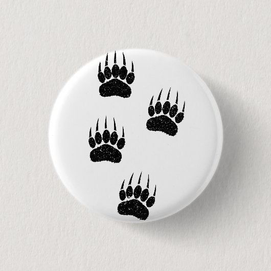Bedrukte Oude Papierafdruk Beerpoten Ronde Button 3,2 Cm (Voorkant)
