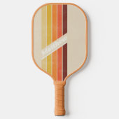 Bedrukte Retro Gestreepte met Naam Pickleball Paddle (Voorkant)