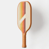 Bedrukte Retro Gestreepte met Naam Pickleball Paddle (Links)