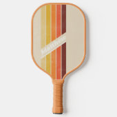 Bedrukte Retro Gestreepte met Naam Pickleball Paddle (Achterkant)